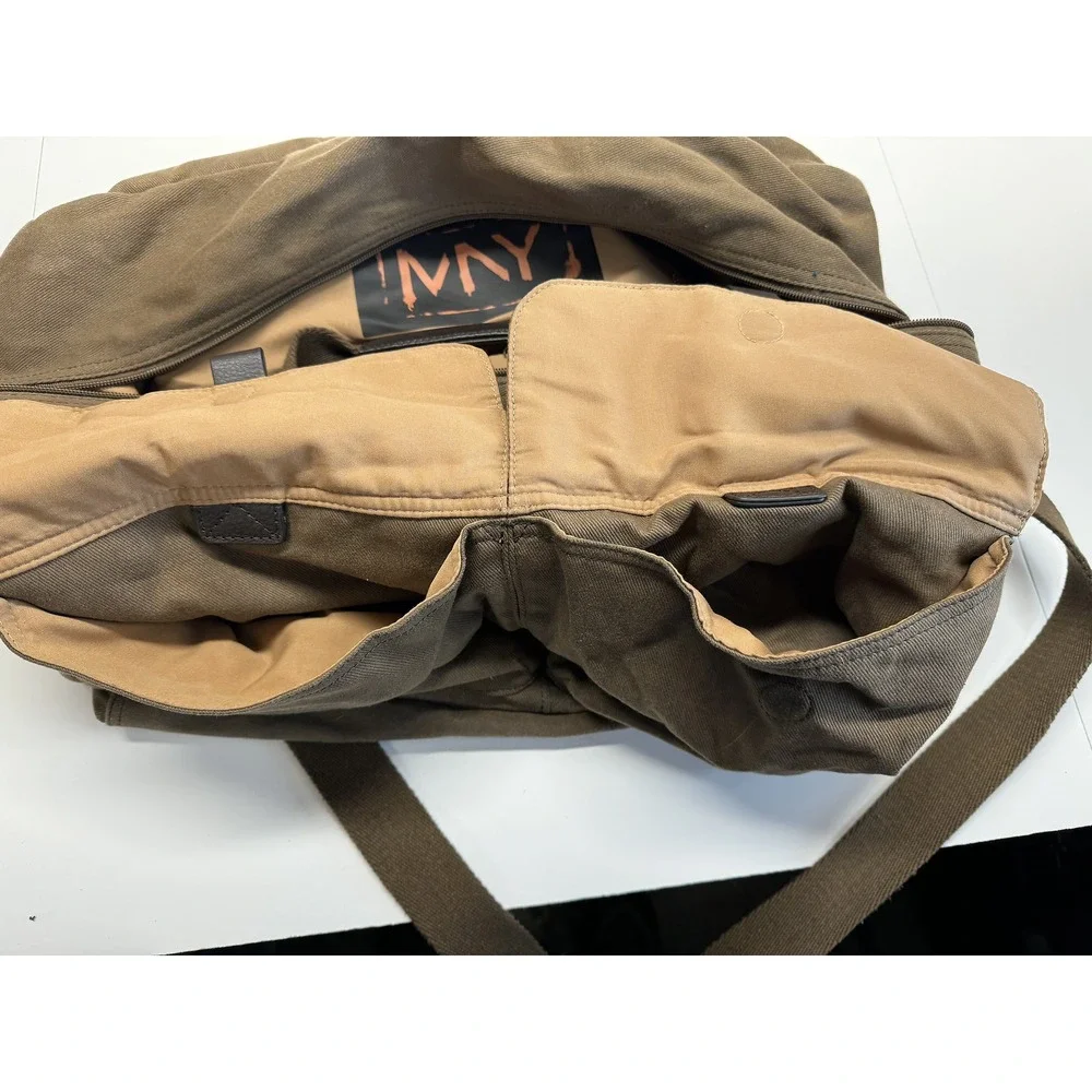 Marc New York Essex Men's Duffel Bag, Tan, Andrew Marc Canvas Leather